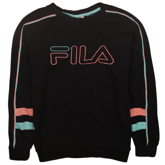 Womens UK Size 2XS FILA Black Pullover Sweatshirt
