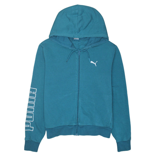 Womens UK Size S PUMA Blue Full Zip Hoodie