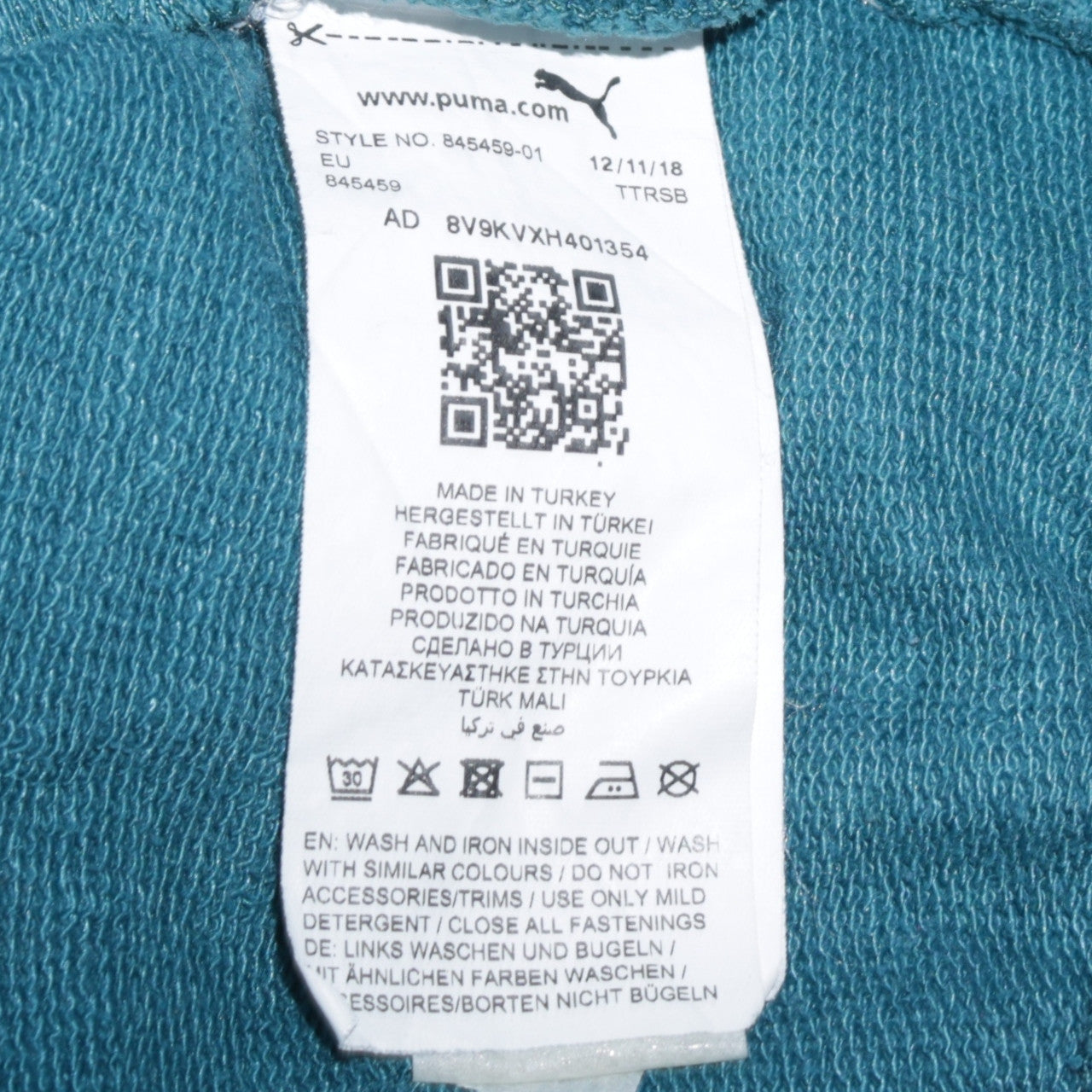 Womens UK Size S PUMA Blue Full Zip Hoodie