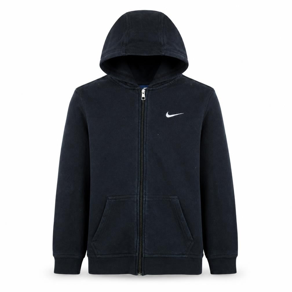 Front view of Nike boys’ black full zip hoodie 13-15 years fleece sweatshirt