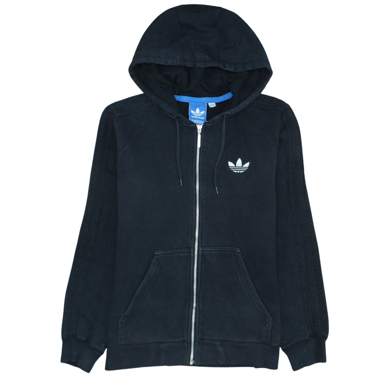 Womens UK Size S adidas Black Full Zip Hoodie