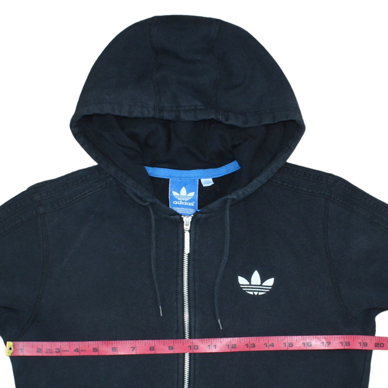Womens UK Size S adidas Black Full Zip Hoodie