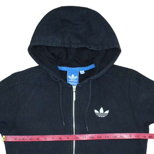 Womens UK Size S adidas Black Full Zip Hoodie