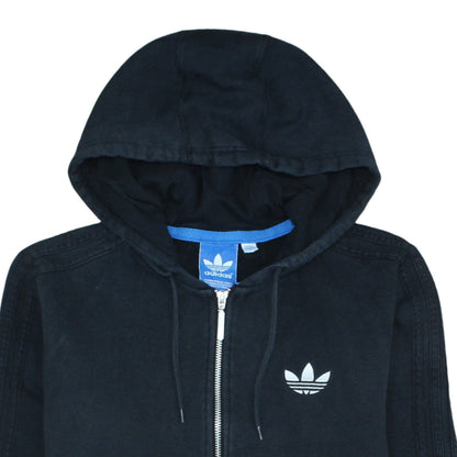 Womens UK Size S adidas Black Full Zip Hoodie