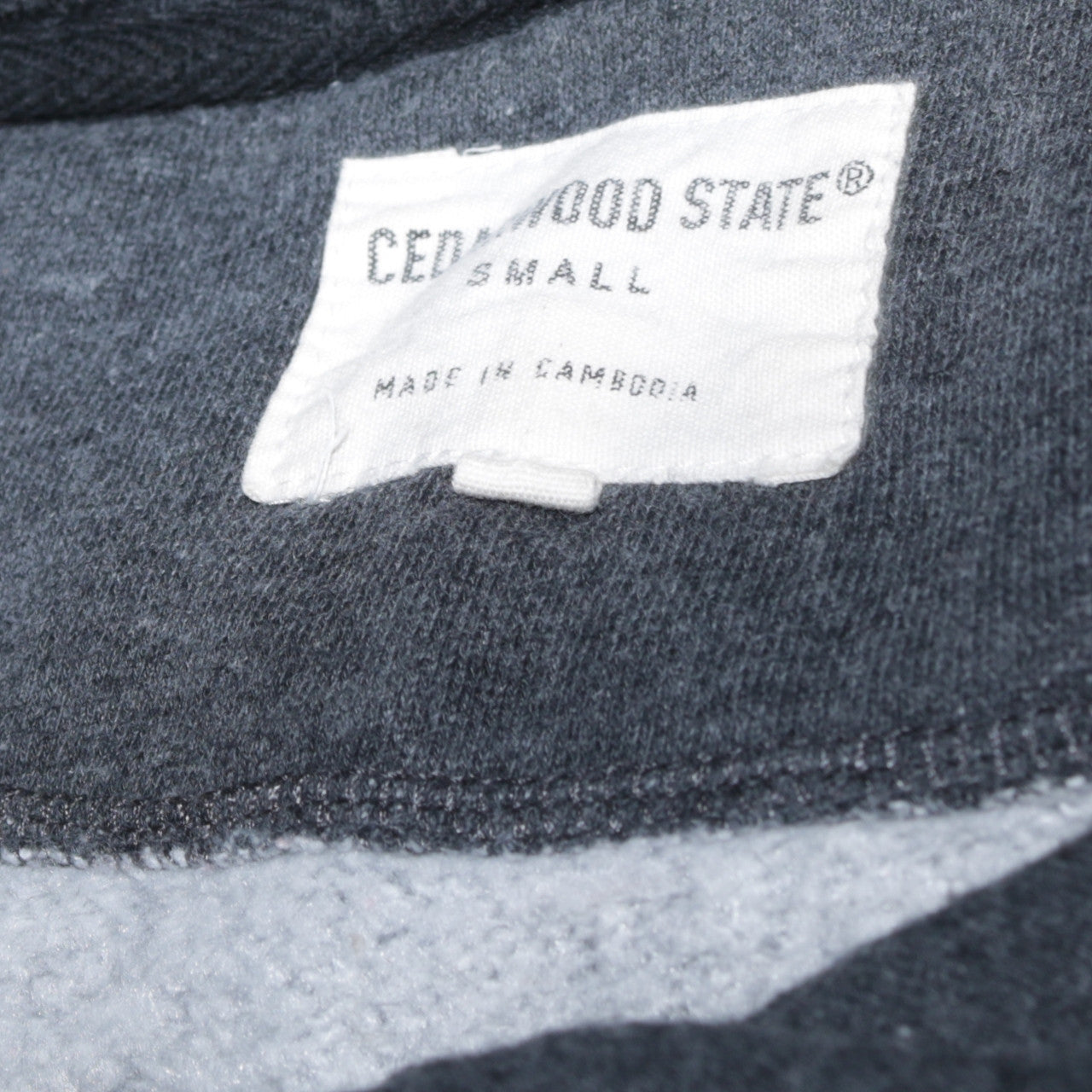 Mens UK Size S Cedarwood State Grey Full Zip Hoodie
