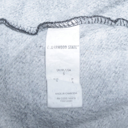 Mens UK Size S Cedarwood State Grey Full Zip Hoodie