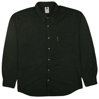 Columbia Men's Green Fleece Long Sleeve Button-Up Shirt L