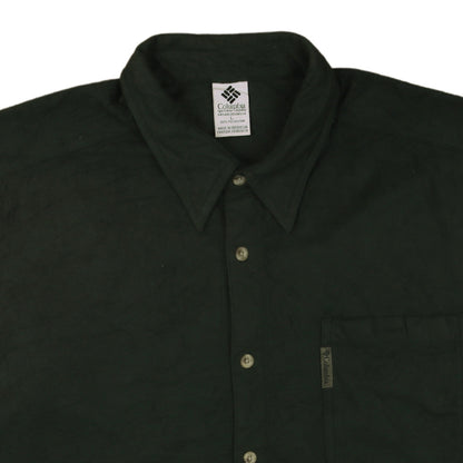 Columbia Men's Green Fleece Long Sleeve Button-Up Shirt L