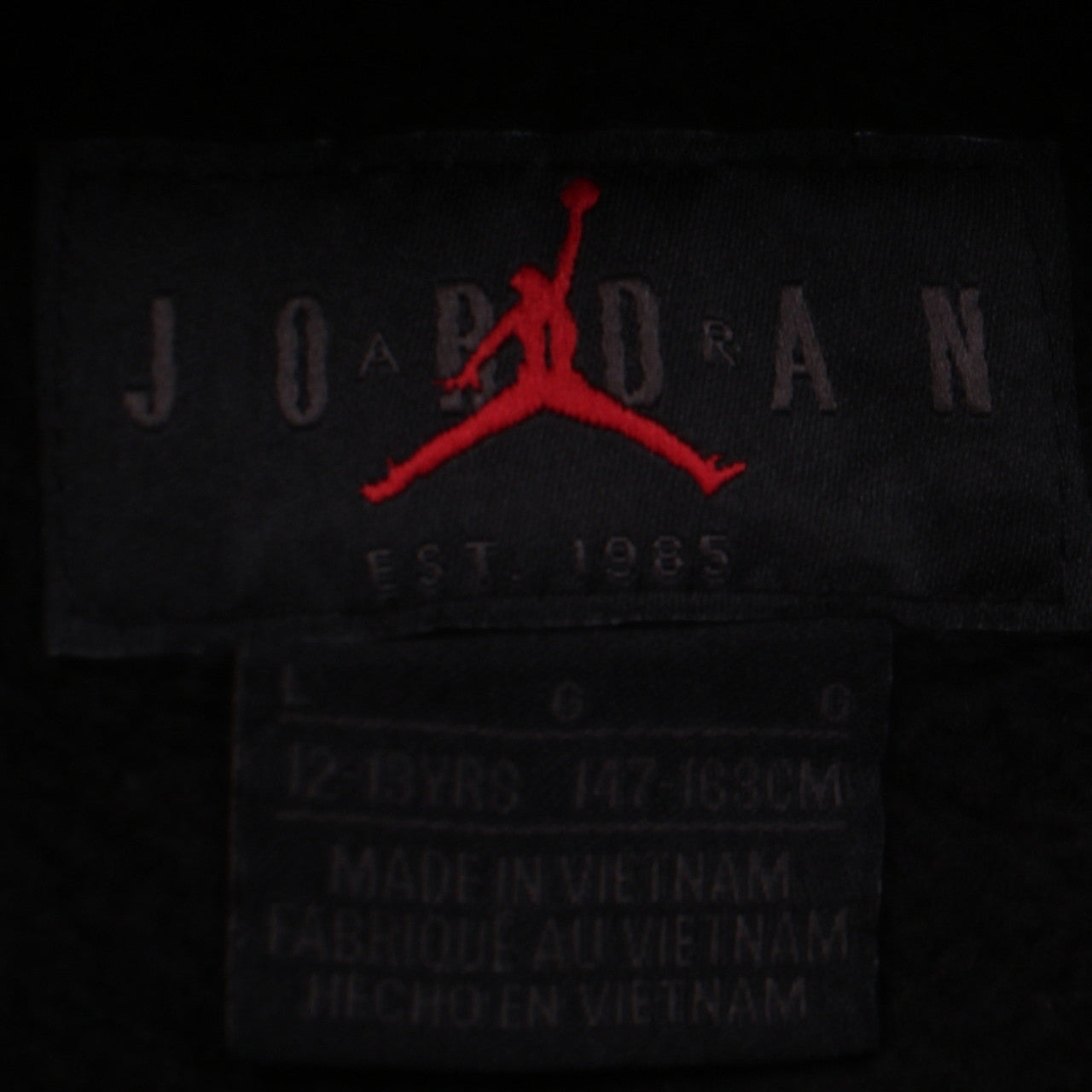 Boys UK Size 12-13 Years Jordan Black Pullover Hoodie