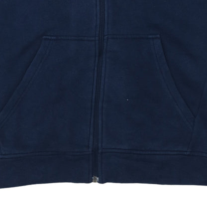 Adidas Boys Navy Blue Full Zip Hoodie Size 11-12 Years Cotton Blend