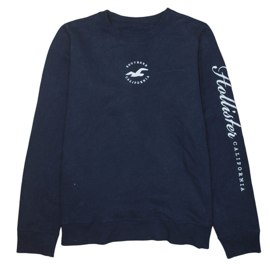 Mens UK Size M Hollister Blue Pullover Sweatshirt