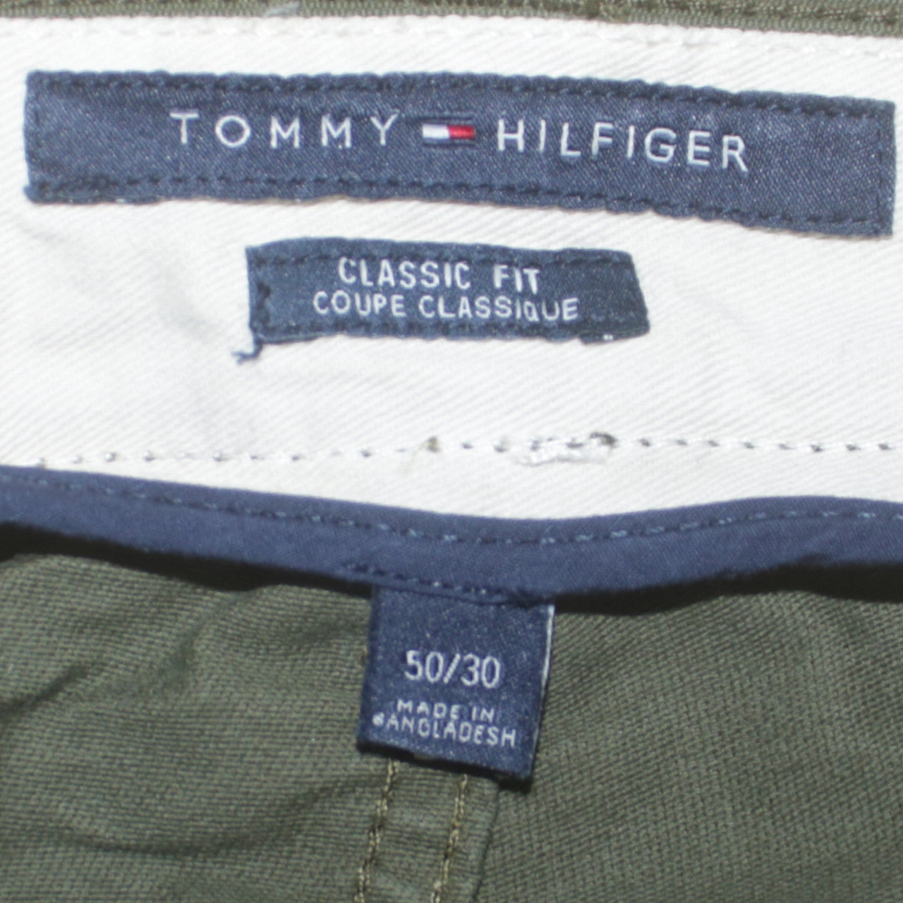 Mens UK Size 50 Tommy Hilfiger Classic Fit Chino Green Trousers