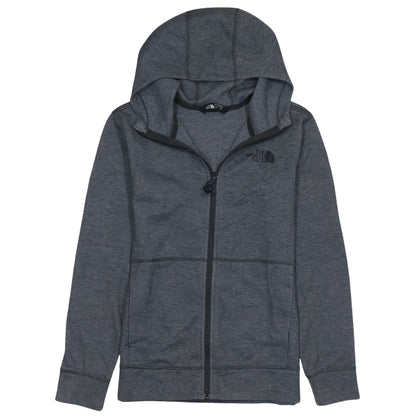 The North Face Boys Grey Full Zip Hoodie L Polyester Cotton Blend