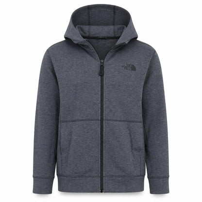 The North Face Boys Grey Full Zip Hoodie L Polyester Cotton Blend