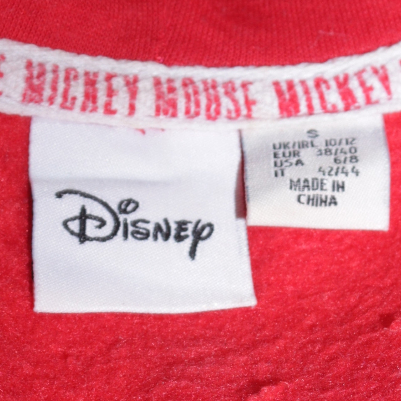 Womens UK Size 10/12 Disney Red Pullover Hoodie