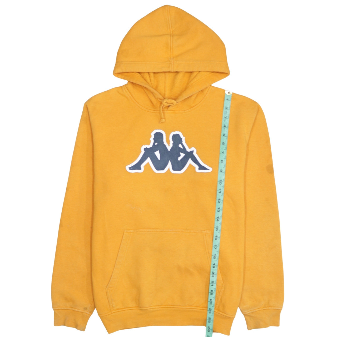 Mens UK Size L Kappa Yellow Pullover Hoodie