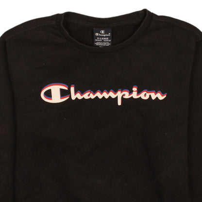 Champion Boys Black Pullover Sweatshirt 13-14 Years Logo Fleece Top
