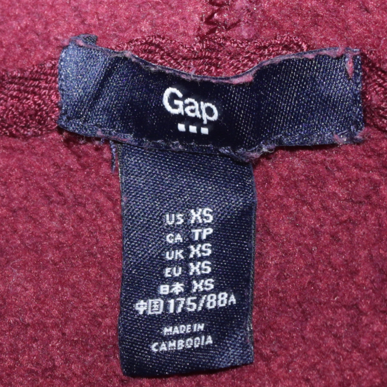 Mens UK Size XS Gap Red Pullover Hoodie