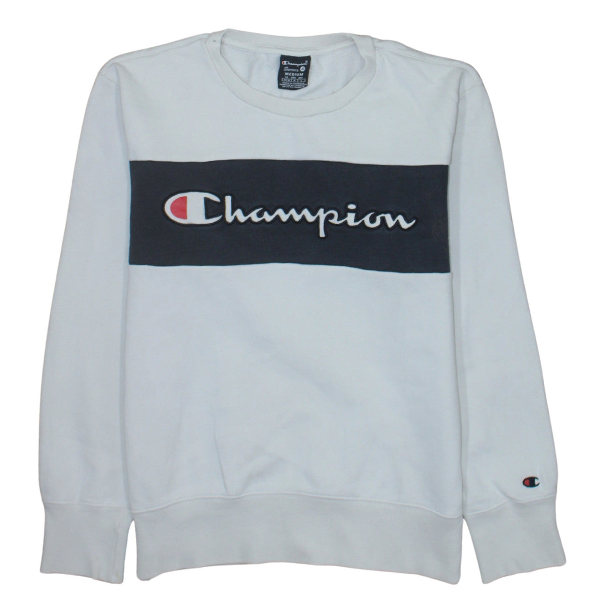 Mens UK Size M Champion White Pullover Sweatshirt