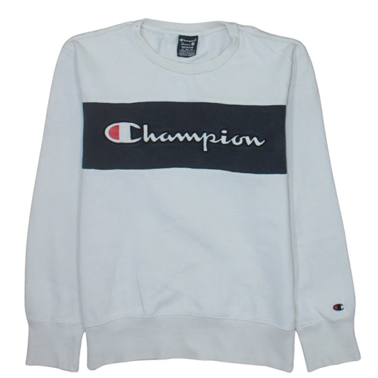 Mens UK Size M Champion White Pullover Sweatshirt
