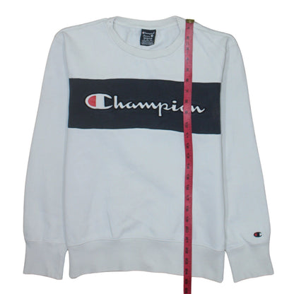Mens UK Size M Champion White Pullover Sweatshirt