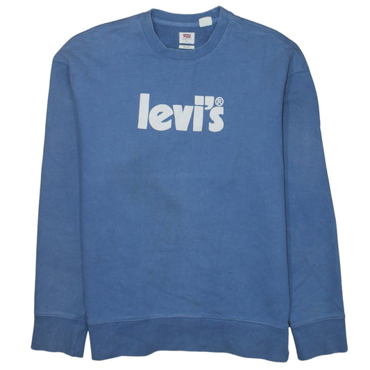 Mens UK Size M Levi's Blue Pullover Sweatshirt