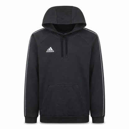 Front view of Adidas Men's Black Pullover Hoodie M Sports Fleece Regular Fit
