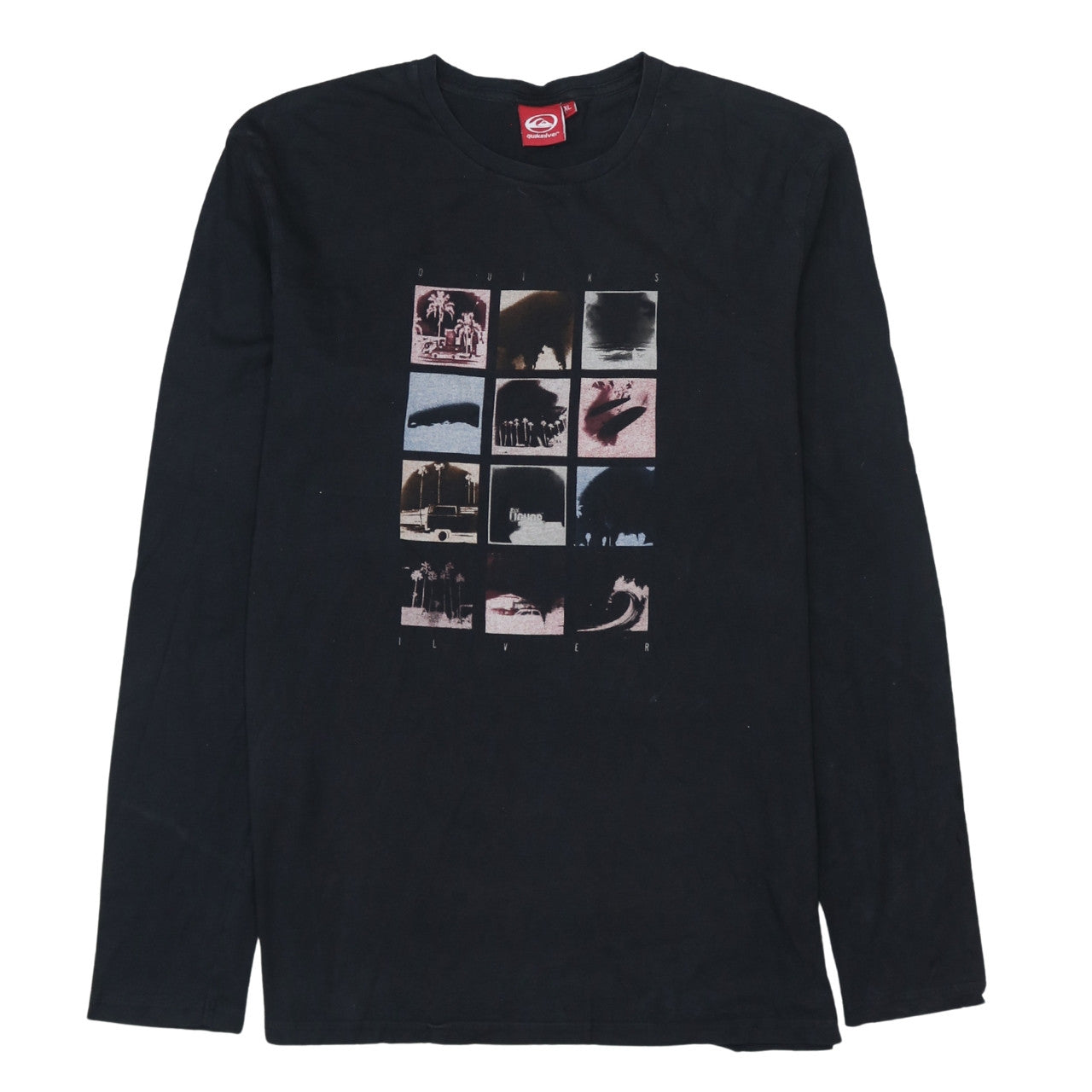 Quiksilver Men's Black XL Long Sleeve Graphic Surf T-Shirt