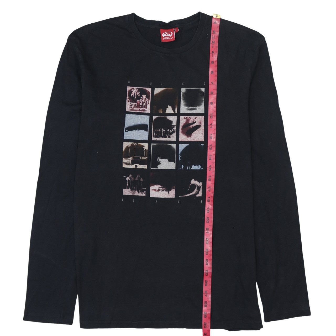 Quiksilver Men's Black XL Long Sleeve Graphic Surf T-Shirt