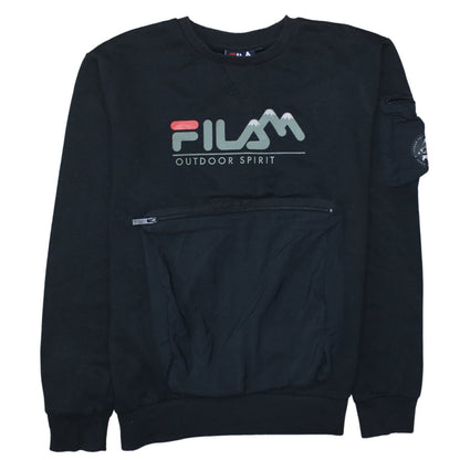 Mens UK Size S FILA Black Pullover Sweatshirt