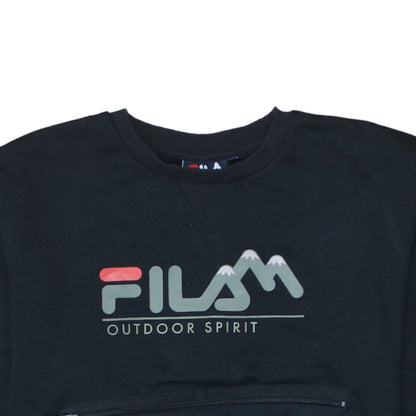 Mens UK Size S FILA Black Pullover Sweatshirt