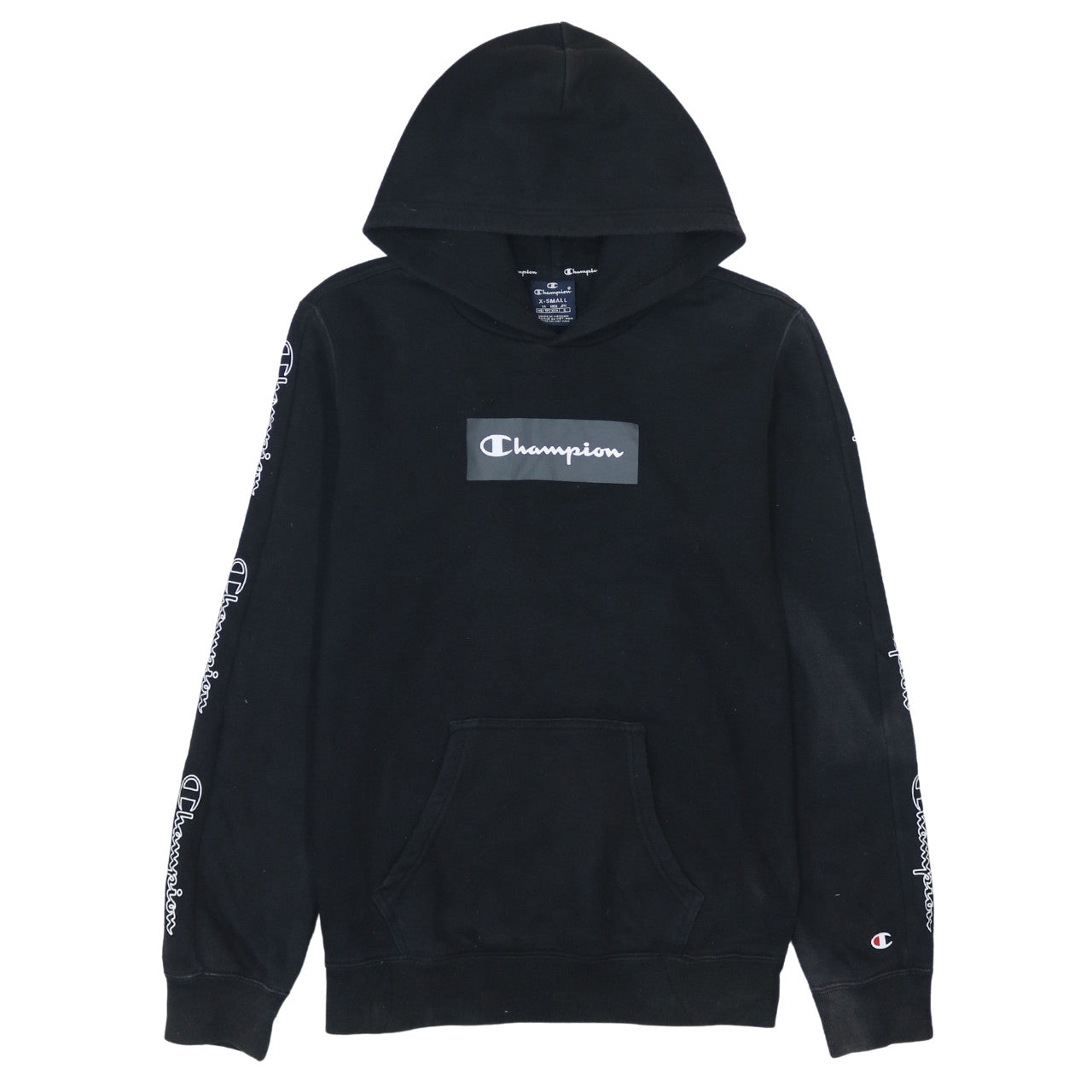 Mens UK Size XS Champion Black Pullover Hoodie