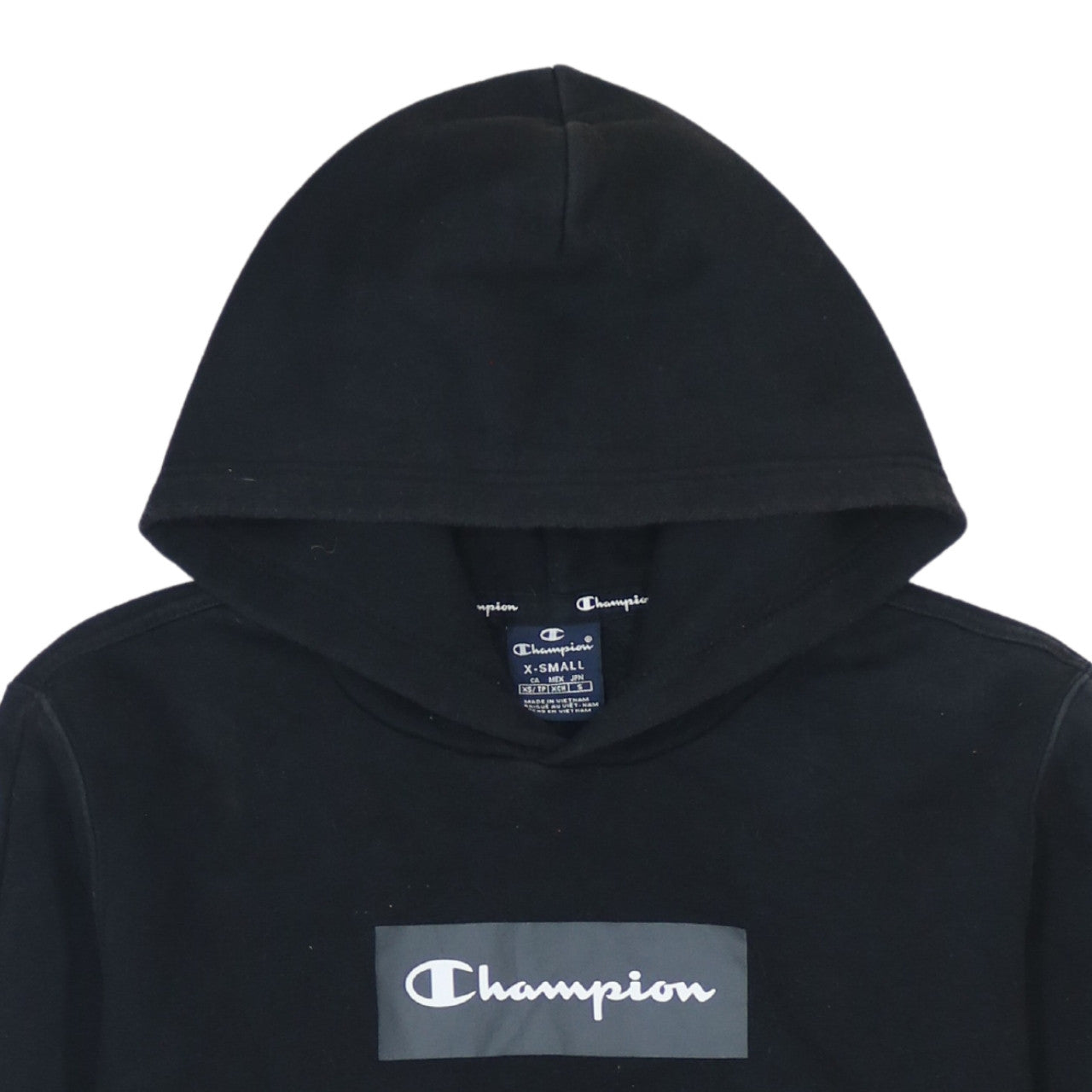 Mens UK Size XS Champion Black Pullover Hoodie