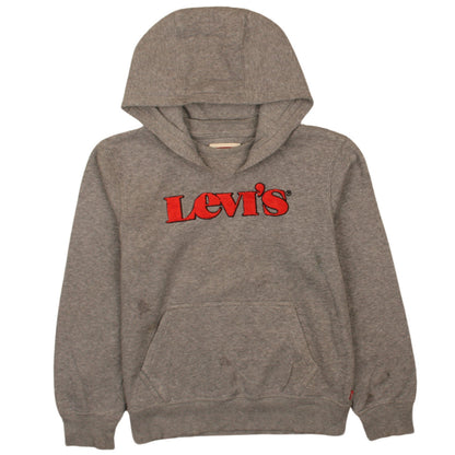 Levi's Boys Grey Pullover Hoodie 12 Years Graphic Logo Hooded Sweatshirt