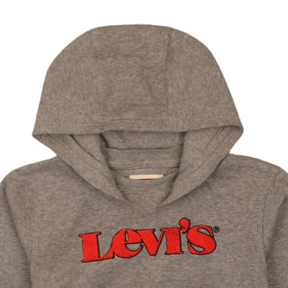 Levi's Boys Grey Pullover Hoodie 12 Years Graphic Logo Hooded Sweatshirt