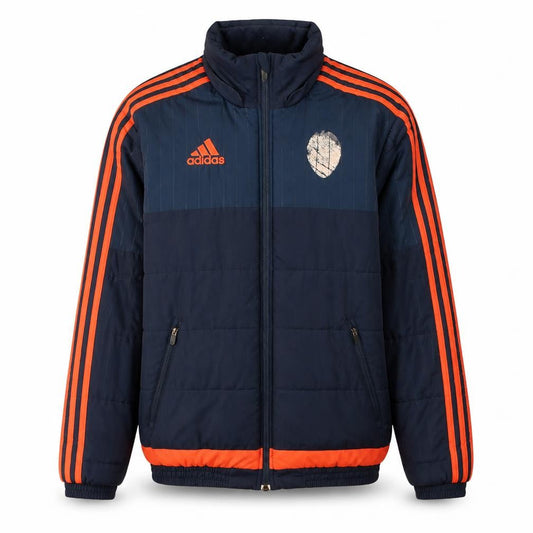 Front view of Adidas Men's Blue XS Track Jacket Full Zip Insulated Sportswear