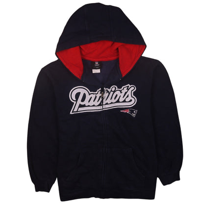NFL Team Apparel Boys Blue Patriots Full Zip Hoodie Size 10-12 Years