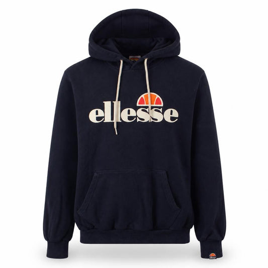 Front view of Ellesse Women's Navy Blue Pullover Hoodie UK 8 Classic Logo Sweatshirt