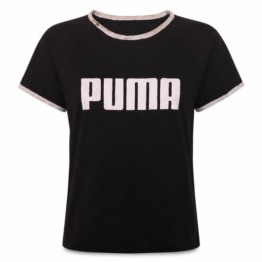 Front view of Puma Women’s Black Short Sleeve Crew Neck T-Shirt, size L