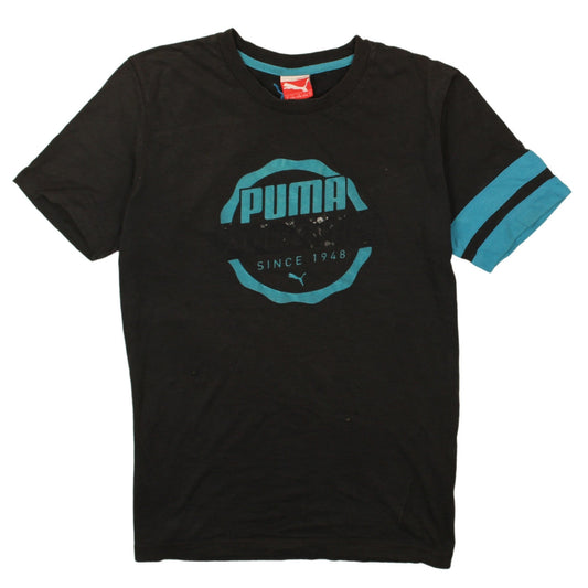 Puma Men's Black Short Sleeve Graphic Logo T-Shirt Size S