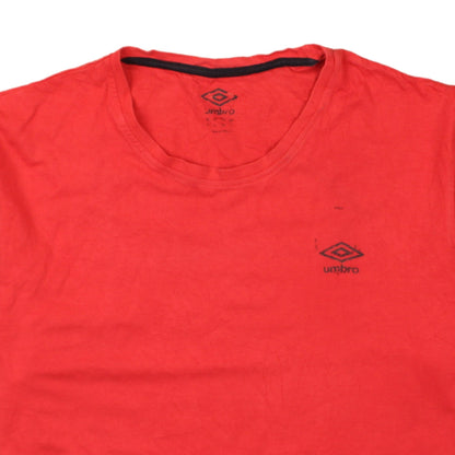 Umbro Men's Red Cotton Crew Neck Short Sleeve Sports T-Shirt Size L