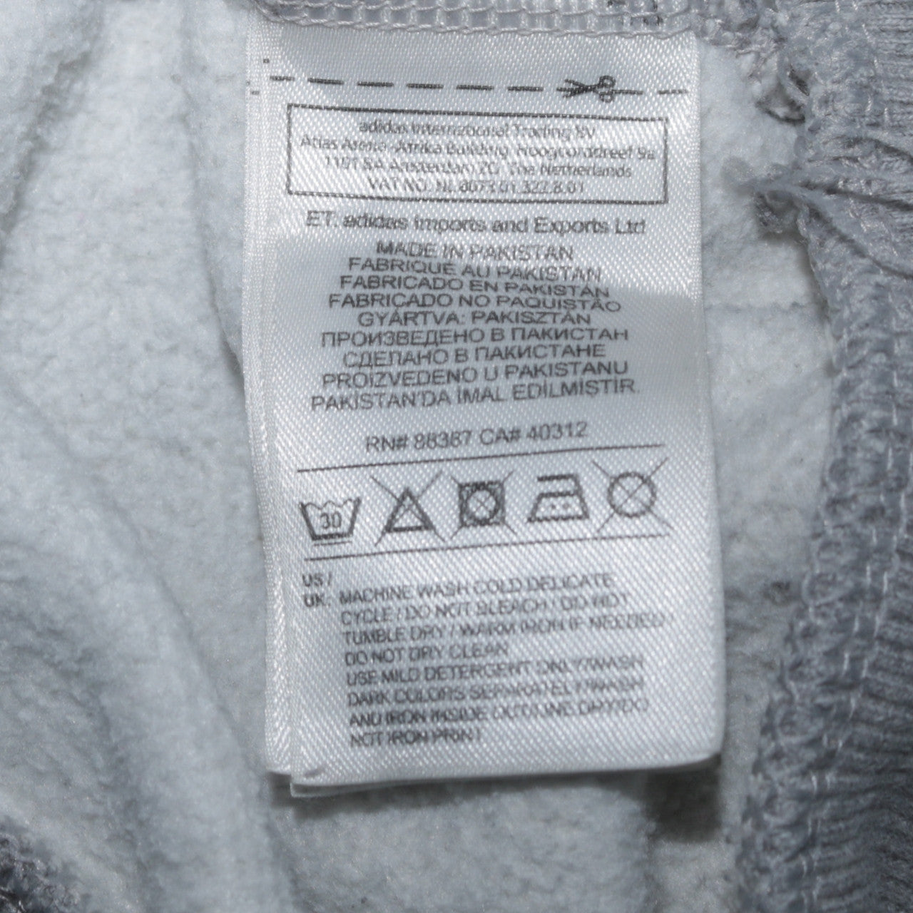 Mens UK Size S adidas Grey Pullover Hoodie