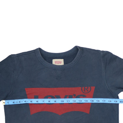 Levi's Boys Blue Logo Crew Neck Pullover Sweatshirt Age 14