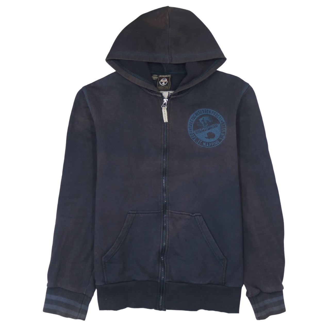 Mens UK Size 2XL Napapijri Blue Full Zip Hoodie