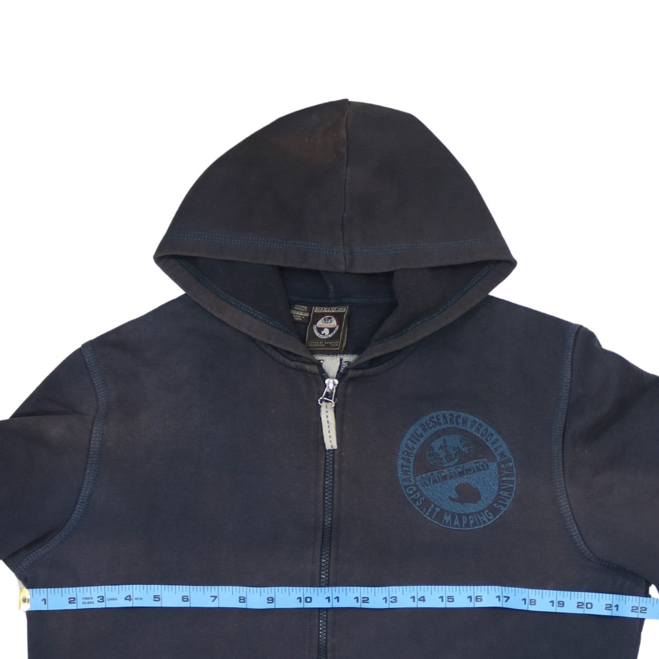 Mens UK Size 2XL Napapijri Blue Full Zip Hoodie
