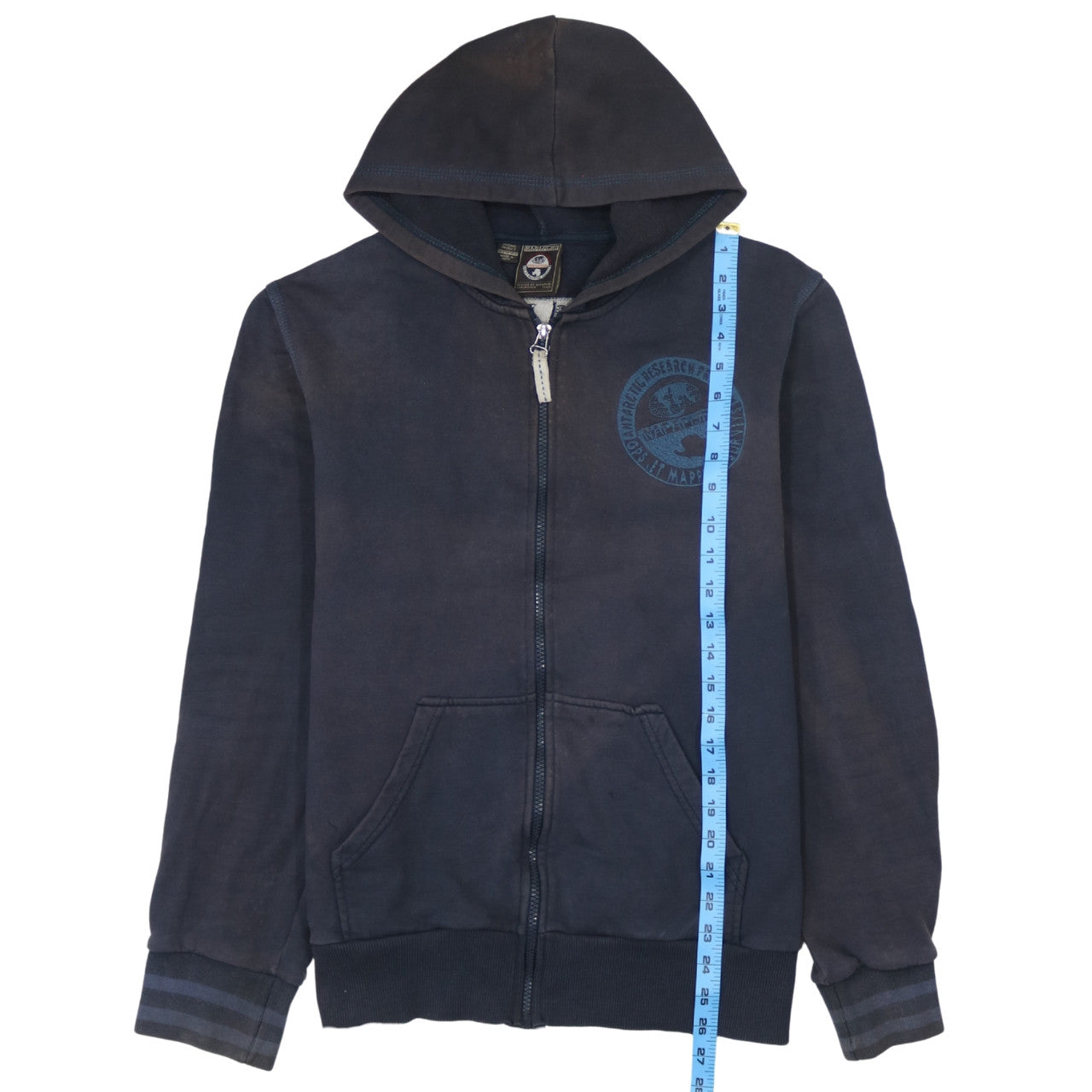 Mens UK Size 2XL Napapijri Blue Full Zip Hoodie