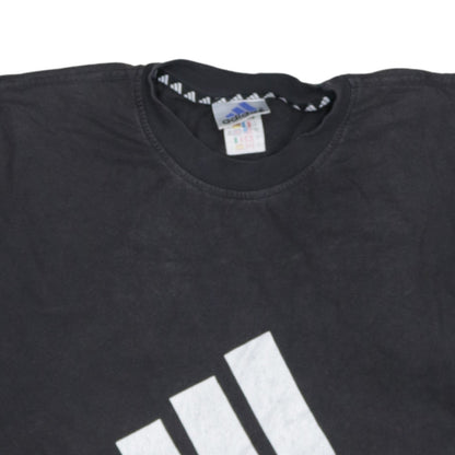 Adidas Men’s Black Logo Sports Graphic Cotton T-Shirt L
