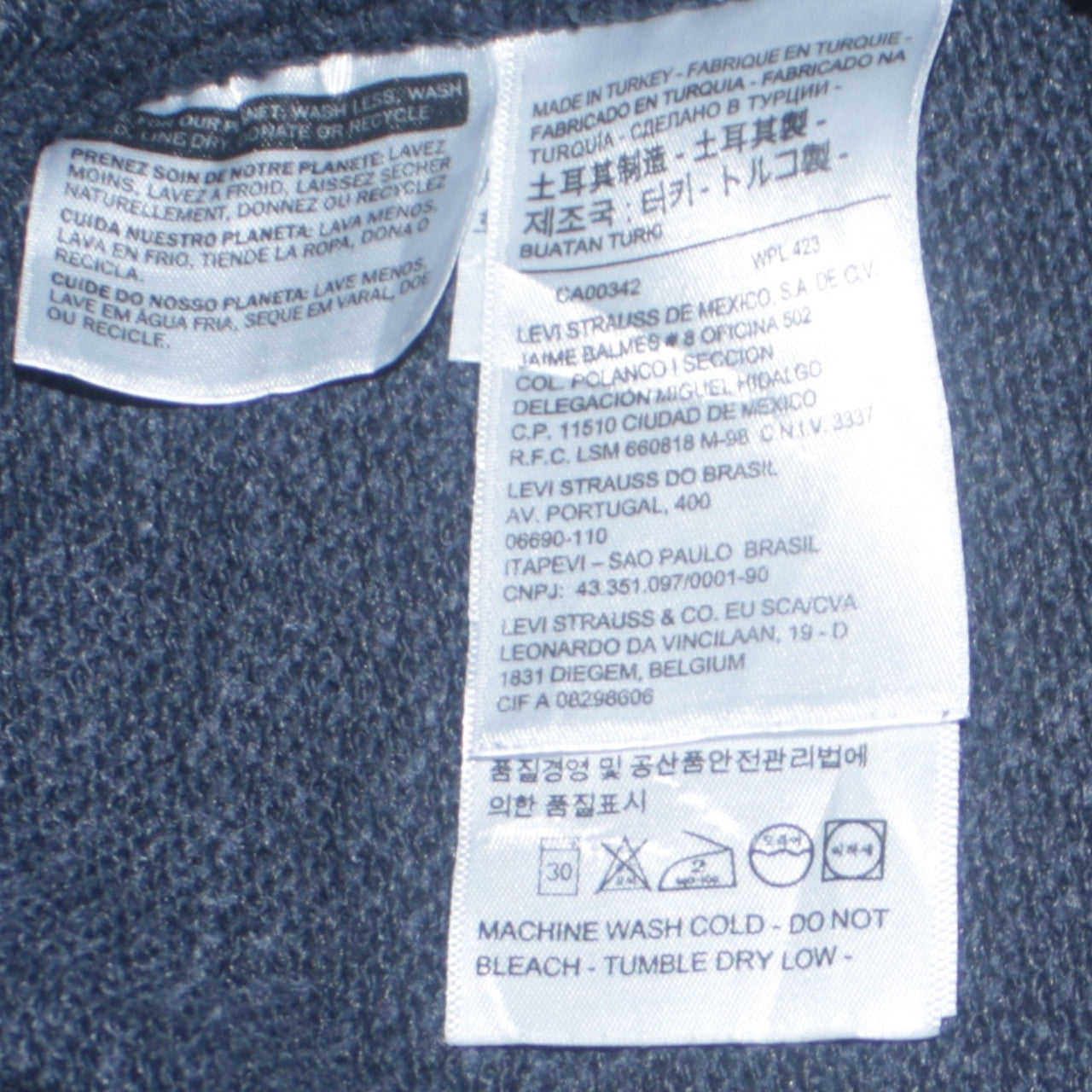 Mens UK Size S Levi's Blue Pullover Hoodie