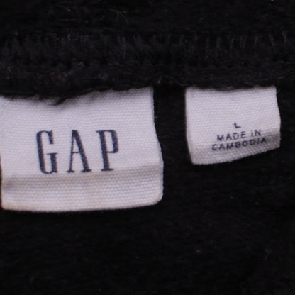 GAP Girls Black Pullover Hoodie L Embroidered Logo Casual Fleece
