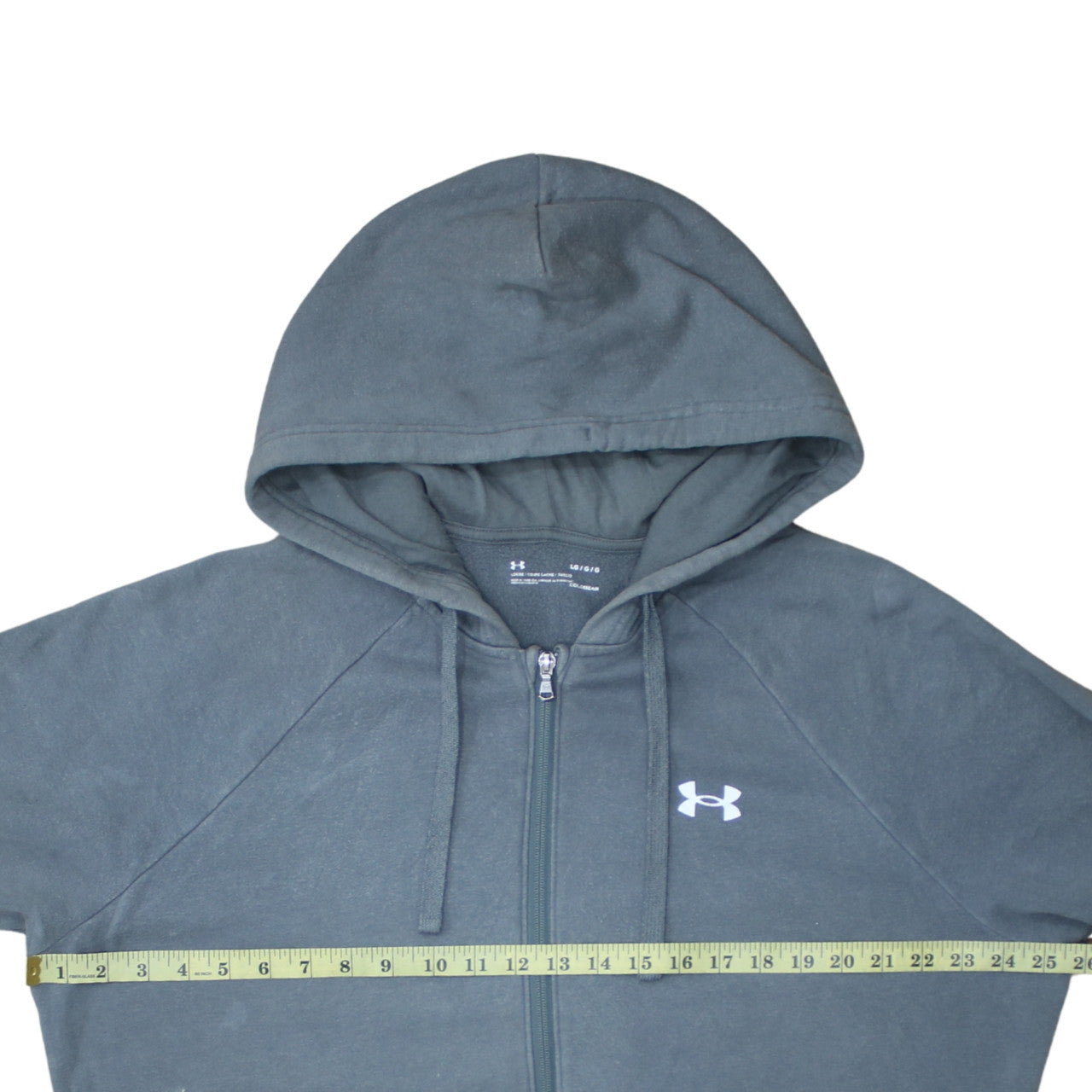 Mens UK Size L Under armour Grey Full Zip Hoodie